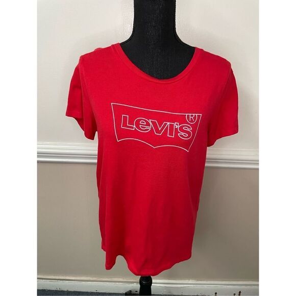 Levi’s Red Outline Logo Short Sleeve Tee Size Medium - Picture 1 of 8